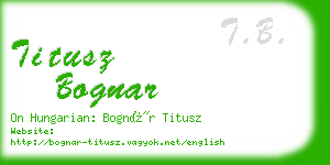 titusz bognar business card